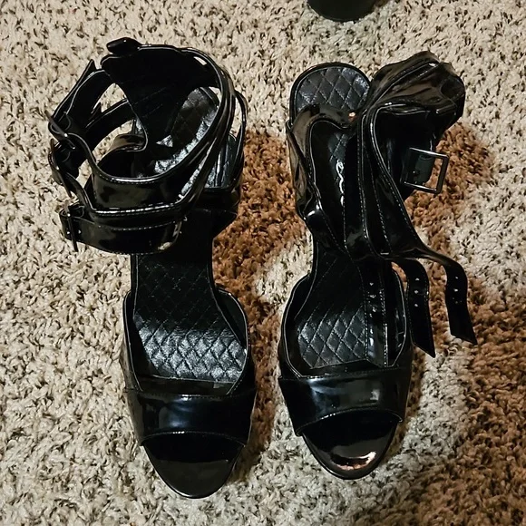 ELLIE STRAPPY PLATFORM HEELS SIZE 12 - Picture 2 of 8